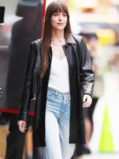 Asal Vision Women Coats | Materialists Dakota Johnson Leather Coat Black