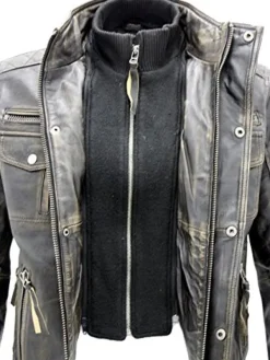 Asal Vision Black Jackets | Biker Jackets | Men Vintage Brando Leather Moto Jacket Black
