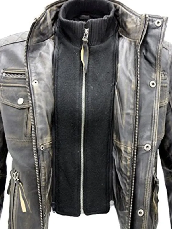 Asal Vision Black Jackets | Biker Jackets | Men Vintage Brando Leather Moto Jacket Black