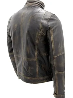 Asal Vision Black Jackets | Biker Jackets | Men Vintage Brando Leather Moto Jacket Black