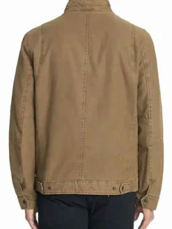 Asal Vision Cotton Jackets | Men Lightweight Cotton Stand Collar Jacket Khaki