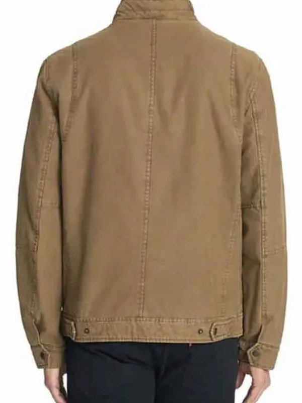 Asal Vision Cotton Jackets | Men Lightweight Cotton Stand Collar Jacket Khaki