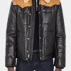 Asal Vision Puffer Jackets | Leather Jackets | Men Modern Look Leather Puffer Jacket Black & Brown