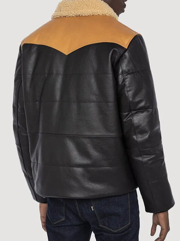 Asal Vision Puffer Jackets | Leather Jackets | Men Modern Look Leather Puffer Jacket Black & Brown