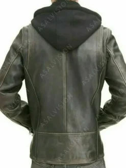 Asal Vision Black Jackets | Cafe Racer Jackets | Men Ruboff Distressed Motorcycle Vintage Leather Jacket Black