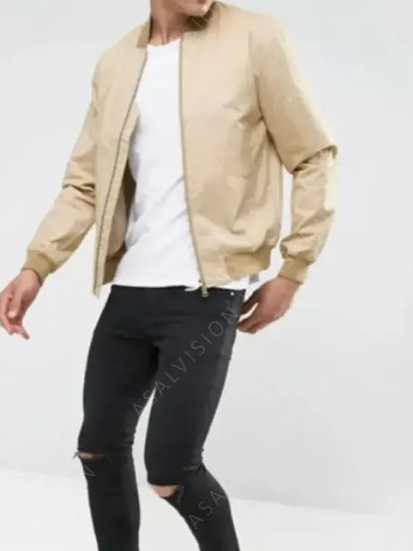 Asal Vision Suede Jackets | Leather Jackets | Mens Suede Leather Bomber Jacket Beige