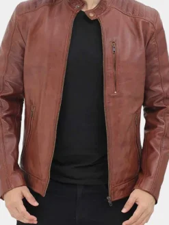Asal Vision Brown Jackets | Biker Jackets | Men’s Benjamin Biker Leather Jacket Brown