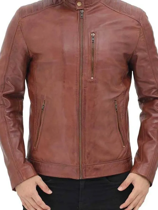 Asal Vision Brown Jackets | Biker Jackets | Men’s Benjamin Biker Leather Jacket Brown