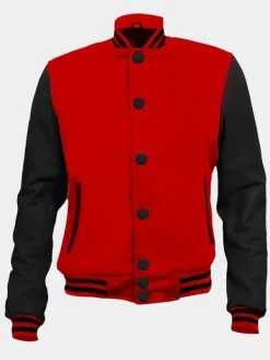 Asal Vision Varsity Jackets | Men’s Black And Red Varsity Jacket Black & Red