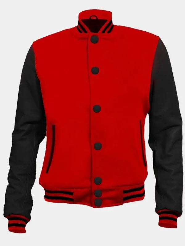 Asal Vision Varsity Jackets | Men’s Black And Red Varsity Jacket Black & Red