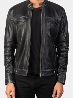 Asal Vision Black Jackets | Biker Jackets | Men’s Color Motorcycle Leather Jacket Black