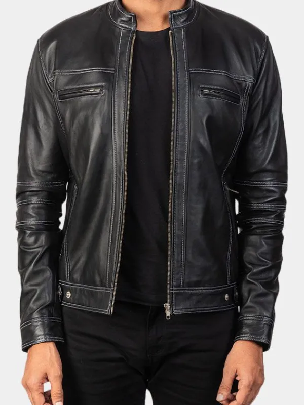 Asal Vision Black Jackets | Biker Jackets | Men’s Color Motorcycle Leather Jacket Black