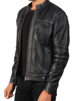 Asal Vision Black Jackets | Biker Jackets | Men’s Color Motorcycle Leather Jacket Black