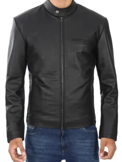 Asal Vision Black Jackets | Cafe Racer Jackets | Men’s Cowhide Leather Jacket Black