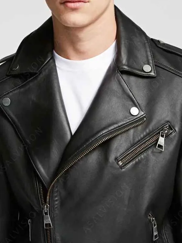 Asal Vision Black Jackets | Biker Jackets | Mens Leather Biker Jacket With Zipper Black