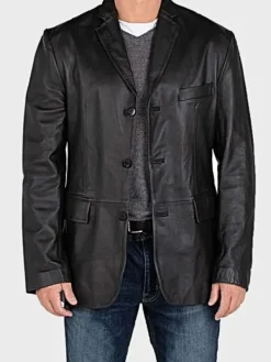 Asal Vision Blazers | Black Jackets | Men’s Leather Blazer Black