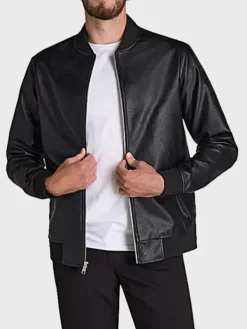 Asal Vision Black Jackets | Bomber Jackets | Mens Leather Bomber Jacket Black