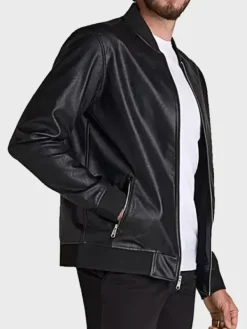 Asal Vision Black Jackets | Bomber Jackets | Mens Leather Bomber Jacket Black