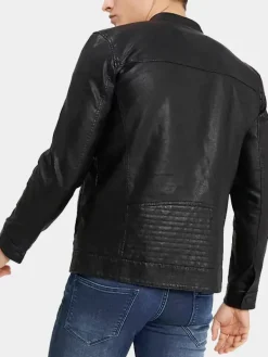 Asal Vision Black Jackets | Cafe Racer Jackets | Mens Leather Moto Jacket​ Black