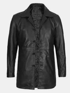 Asal Vision Leather Coats | Men Coats | Men’s Long Leather Jacket Black