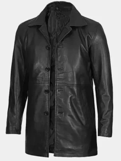 Asal Vision Leather Coats | Men Coats | Men’s Long Leather Jacket Black