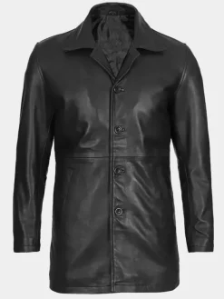 Asal Vision Leather Coats | Men Coats | Men’s Long Leather Jacket Black