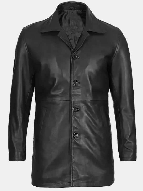 Asal Vision Leather Coats | Men Coats | Men’s Long Leather Jacket Black