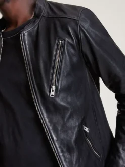 Asal Vision Black Jackets | Hooded Jackets | Men’s Motorcycle Leather Jacket With Hood Black