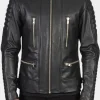 Asal Vision Black Jackets | Biker Jackets | Men’s Padded Biker Leather Jacket Black