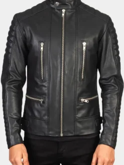 Asal Vision Black Jackets | Biker Jackets | Men’s Padded Biker Leather Jacket Black
