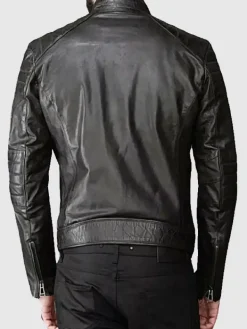 Asal Vision Black Jackets | Leather Jackets | Mens Padded Shoulders Genuine Leather Jacket Black