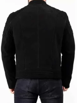 Asal Vision Black Jackets | Suede Jackets | Mens Padded Suede Leather Jacket Black