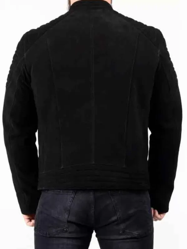 Asal Vision Black Jackets | Suede Jackets | Mens Padded Suede Leather Jacket Black