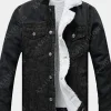 Asal Vision Denim Jackets | Mens Sherpa Lined Denim Jacket Black