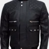 Asal Vision Black Jackets | Quilted Jackets | Men’s Work Wear Leather Bomber Jacket Black