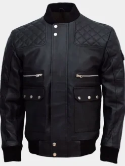 Asal Vision Black Jackets | Quilted Jackets | Men’s Work Wear Leather Bomber Jacket Black