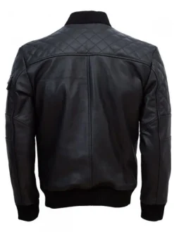 Asal Vision Black Jackets | Quilted Jackets | Men’s Work Wear Leather Bomber Jacket Black