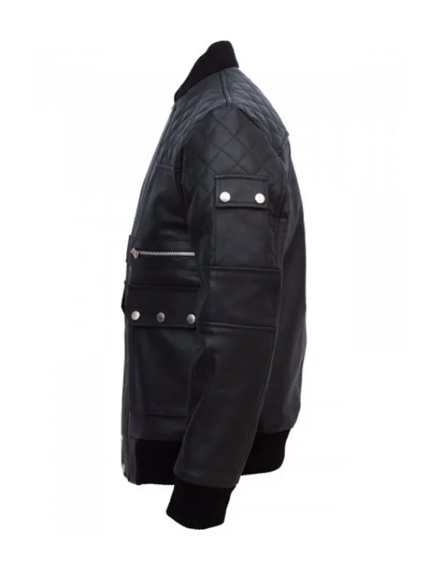 Asal Vision Black Jackets | Quilted Jackets | Men’s Work Wear Leather Bomber Jacket Black