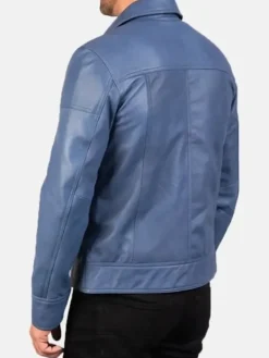 Asal Vision Blue Jackets | Cafe Racer Jackets | Mens Cafe Racer Biker Leather Jacket Blue