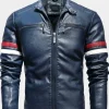 Asal Vision Biker Jackets | Leather Jackets | Men’s Blue Motorcycle Leather Jacket Dark Blue