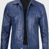 Asal Vision Blue Jackets | Trucker Jackets | Men’s Trucker Leather Jacket Blue