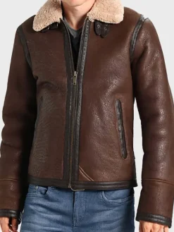 Asal Vision Brown Jackets | Aviator Jackets | Men’s Aviator Leather Jacket Brown