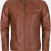Asal Vision Brown Jackets | Cafe Racer Jackets | Mens Cafe Racer Leather Jacket Brown