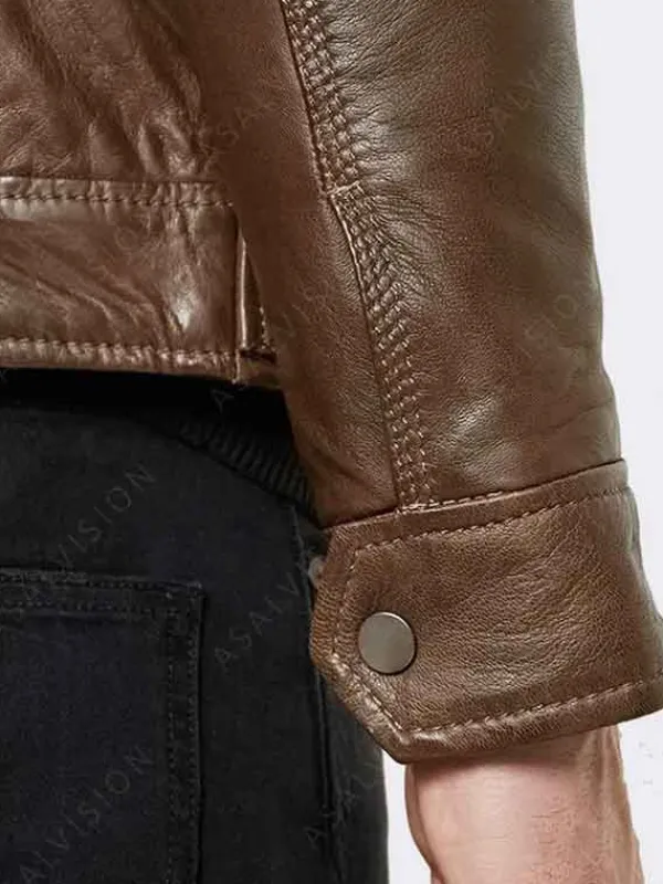 Asal Vision Brown Jackets | Hooded Jackets | Mens Hooded Leather Motorcycle Jacket Brown