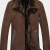 Asal Vision Men Coats | Mens Shearling Reacher Style Coat Brown