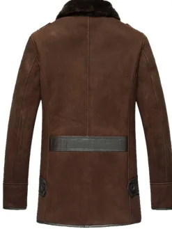 Asal Vision Men Coats | Mens Shearling Reacher Style Coat Brown