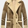 Asal Vision Men Coats | Mens Sheepskin Reacher Style Leather Coat Brown