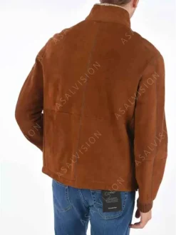 Asal Vision Brown Jackets | Suede Jackets | Mens Sherpa Suede Leather Jacket Brown
