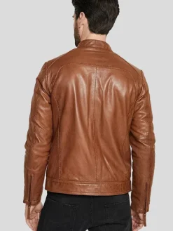 Asal Vision Brown Jackets | Biker Jackets | Men’s Slim Fit Leather Jacket Brown