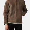 Asal Vision Brown Jackets | Suede Jackets | Mens Suede Leather Motorcycle Jacket Brown